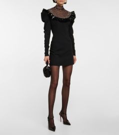 Alessandra Rich - Embellished wool-blend minidress at Mytheresa