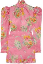 Alessandra Rich - Ruffle-trimmed floral-print silk-organza mini dress at Net A Porter