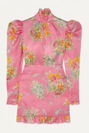 Alessandra Rich - Ruffle-trimmed floral-print silk-organza mini dress at Net A Porter