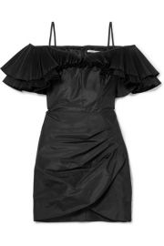 Alessandra Rich - Ruffled silk-blend taffeta mini dress at Net A Porter