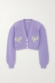 Alessandra Rich - Sequin-embellished mohair-blend cardigan at Net A Porter