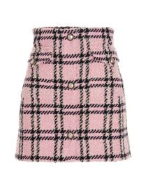 Alessandra Rich Checked A Line Mini Skirt at Cettire