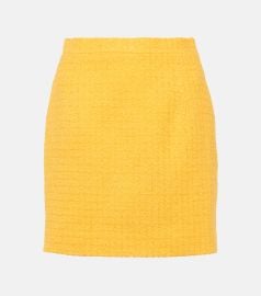Alessandra Rich Checked boucl miniskirt at Mytheresa