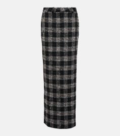 Alessandra Rich Checked lurex wool maxi skirt at Mytheresa