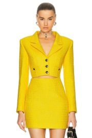 Alessandra Rich Cropped Boucl Tweed Jacket at FWRD