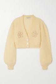 Alessandra Rich Cropped Embellished Mohair Blend Cardigan at Net a Porter