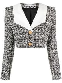 Alessandra Rich Cropped Tweed Jacket - at Farfetch