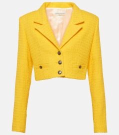 Alessandra Rich Cropped boucl tweed blazer at Mytheresa