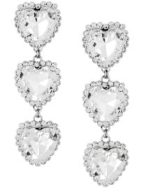 Alessandra Rich Crystal Triple Heart Earrings - Farfetch at Farfetch