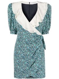 Alessandra Rich Floral Print Wrap Mini Dress - at Farfetch