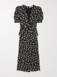 Alessandra Rich Garden Party bow detailed floral print silk crepe de chine midi dress at Net a Porter