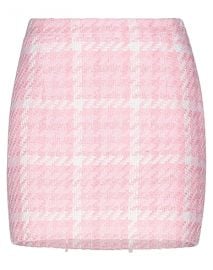 Alessandra Rich Pink Tweed Skirt at Yoox