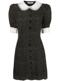 Alessandra Rich Polka Dot Silk Mini Dress - at Farfetch