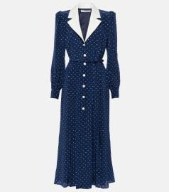 Alessandra Rich Polka dot silk midi dress at Mytheresa