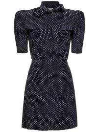 Alessandra Rich Polka dot silk pleated mini dress at Luisaviaroma