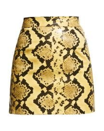 Alessandra Rich Python-Print Leather Mini Skirt at Neiman Marcus