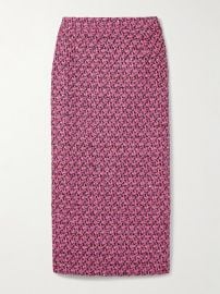 Alessandra Rich Sequin embellished tweed midi skirt at Net a Porter