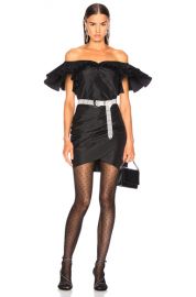 Alessandra Rich Silk Taffeta Butterfly Dress in Black   FWRD at Forward