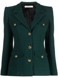 Alessandra Rich Tweed Boucle single-breasted Jacket - at Farfetch