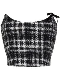 Alessandra Rich Tweed Corset Top at Farfetch