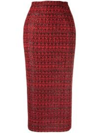 Alessandra Rich Tweed high-waisted Midi Skirt - at Farfetch