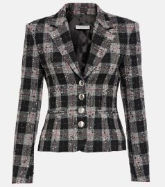 Alessandra Rich Tweed single breasted blazer at Mytheresa