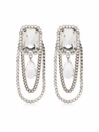 Alessandra Rich crystal-embellished Drop Chain Earrings - at Farfetch