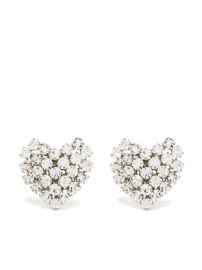 Alessandra Rich crystal-embellished heart-shaped Earrings - at Farfetch