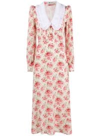 Alessandra Rich rose-print Silk Midi Dress - Farfetch at Farfetch