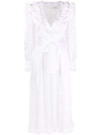 Alessandra Rich ruffle-trim Belted Dress - at Farfetch