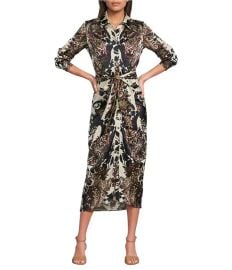 Alex Marie Adriana Collared Tie Waist Midi Dress Dillardx27s at Dillards