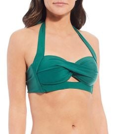 Alex Marie Solid Cutout Twist Halter Swim Top at Dillards