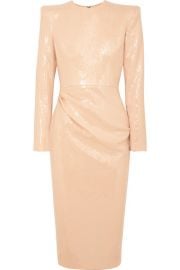 Alex Perry - Corbet gathered sequined crepe midi dress at Net A Porter