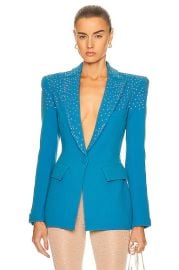 Alex Perry Addison Fitted Blazer in Teal FWRD at Forward