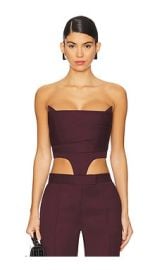 Alex Perry Corset Top In Wine at Revolve