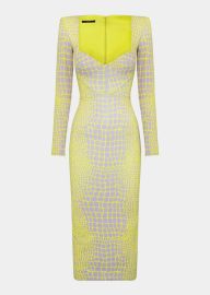 Alex Perry Croc-Print Jersey Midi Dress - at Bergdorf Goodman