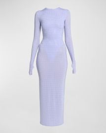 Alex Perry Crystal Embellished Jersey Long Sleeve Midi Dress at Neiman Marcus