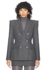 Alex Perry Double Breasted Fitted Blazer in Grey FWRD at FWRD