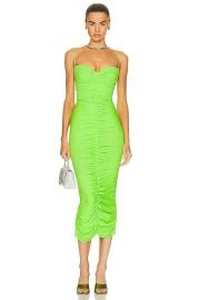 Alex Perry Everett Ruched Cup Dress in Apple FWRD at FWRD