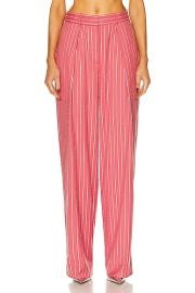 Alex Perry Low Rise Crystal Pinstripe Pleat Trouser in Garnet Rose FWRD at FWRD