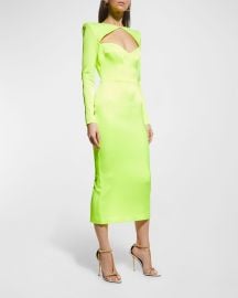 Alex Perry Marden Cutout Midi Dress at Neiman Marcus