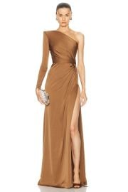 Alex Perry One Sleeve Twist Gown in Rust FWRD at FWRD