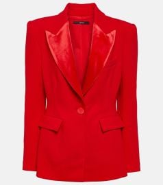 Alex Perry Priestly Velvet trimmed Cr pe Blazer at Mytheresa