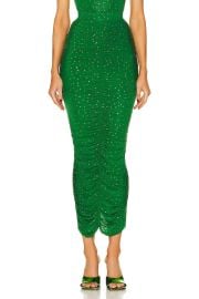 Alex Perry Ruched Crystal Skirt at FWRD