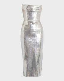 Alex Perry Sequin Curved Strapless Sheath Dress at Neiman Marcus