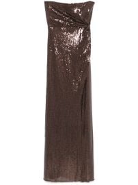 Alex Perry Sequined Gown Brown at Farfetch