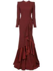 Alex Perry Structured Shoulder Ruffle Dress - Farfetch at Farfetch