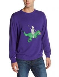 Alex Stevens Menand39s Robot Dinosaur Rodeo Sweater Virtual Violet X-Large at Amazon