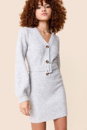 Alexa Belted Button Front Sweater Dress at Francesca's