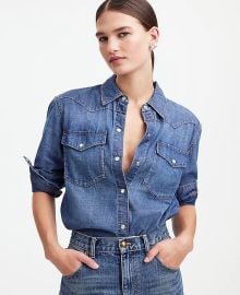 Alexa Chung for Denim Western Shirt in Vintage Wash at Madewell